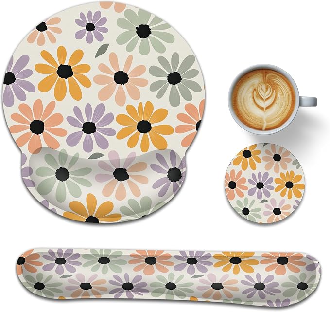 Abstract Retro Groovy Daisy Flower