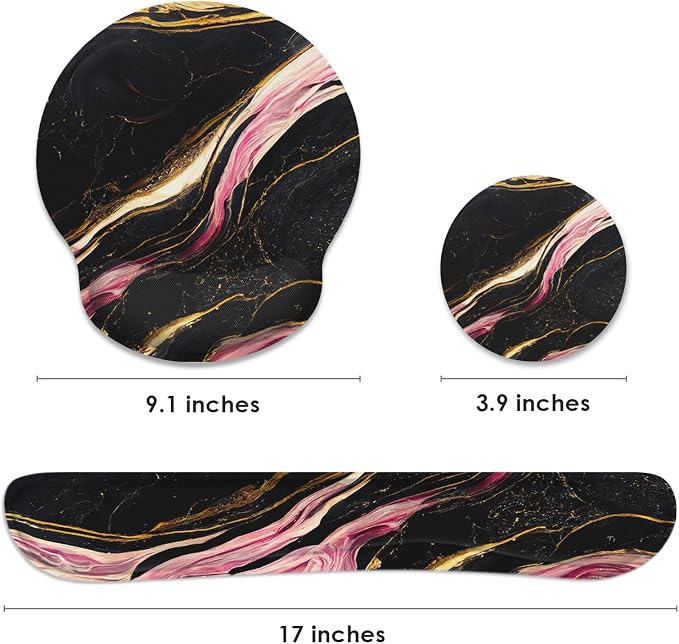 Pink Black Gold Marble
