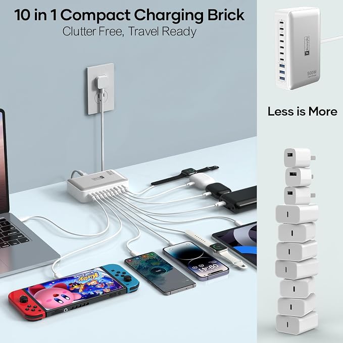 Flat Charger 500W White