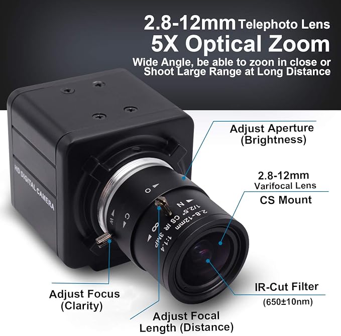 2MP 2.8-12mm Zoom Lens(100fps@480P)