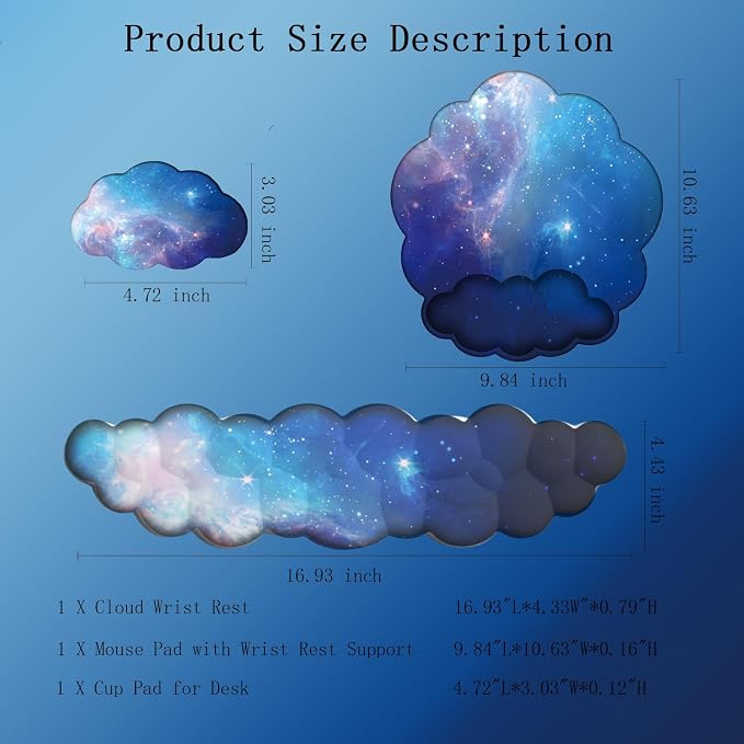 3pcs Silk Galaxy Blue