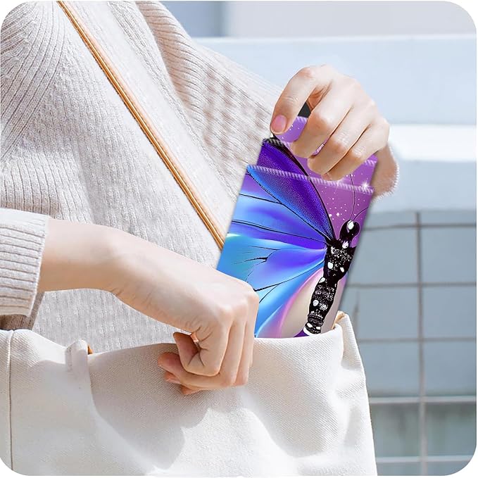 Blue Butterfly Purple Background
