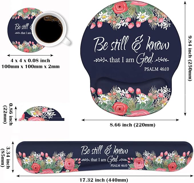 Floral Quote Bible Verses Psalm 46:10