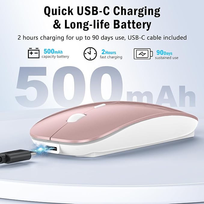 Wireless Bluetooth Mouse (Rose Pink)