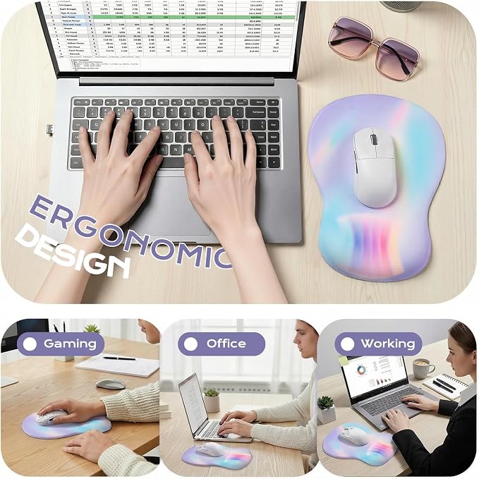Multi purple mouse wrist rest
