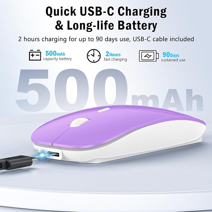 Wireless Bluetooth Mouse (Purple)