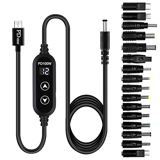 Black-100W with 16 Adapter DC Cable