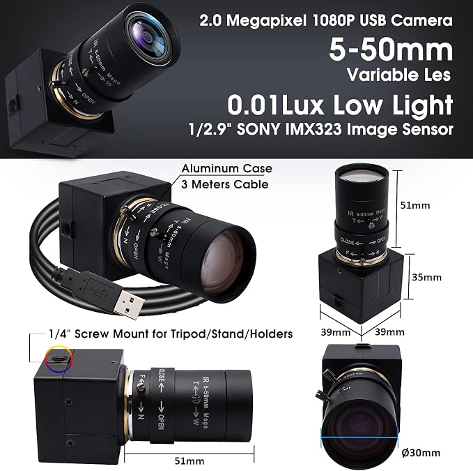 2MP 5-50mm Varifocal Lens(0.01 low lux)