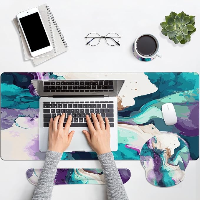 Teal And Purple Marbling