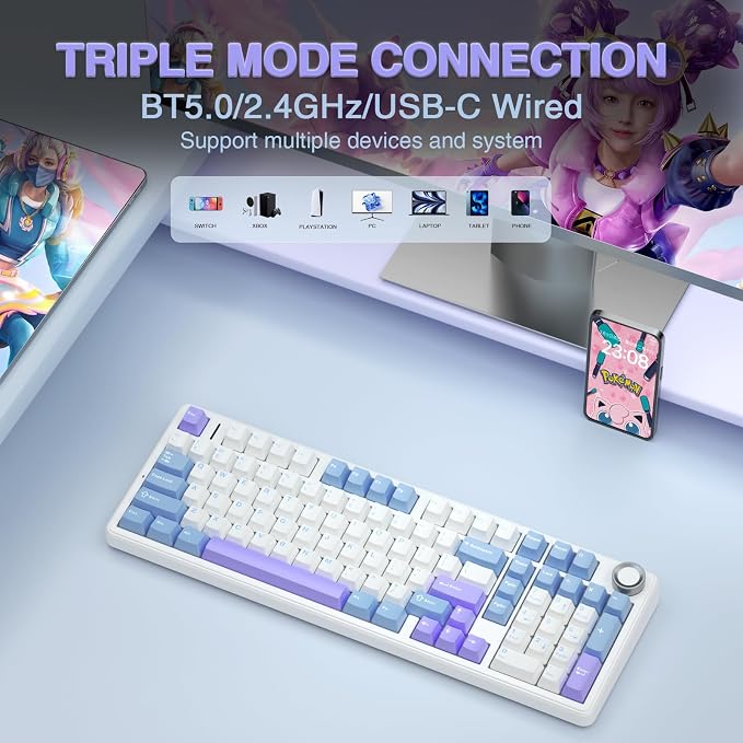 With Knob-White&Blue&Purple