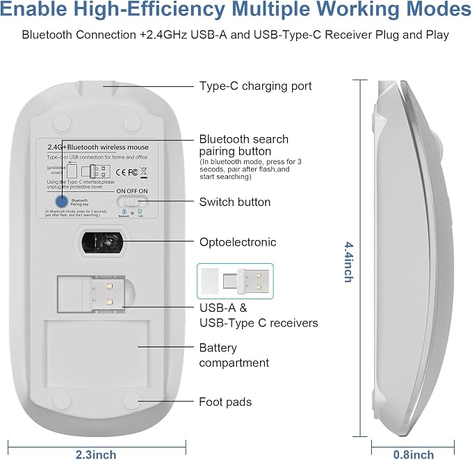 2.Bluetooth Wireless Mouse (Black)