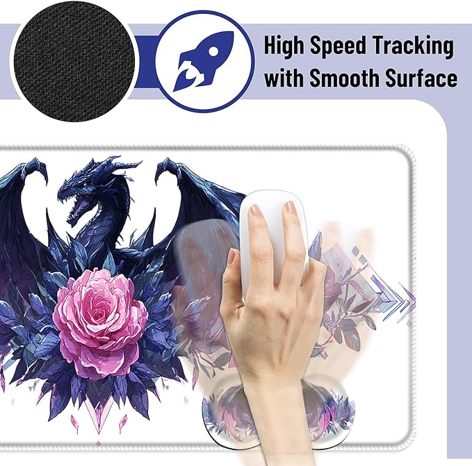 Blue Dragon With Pink Rose-2-31