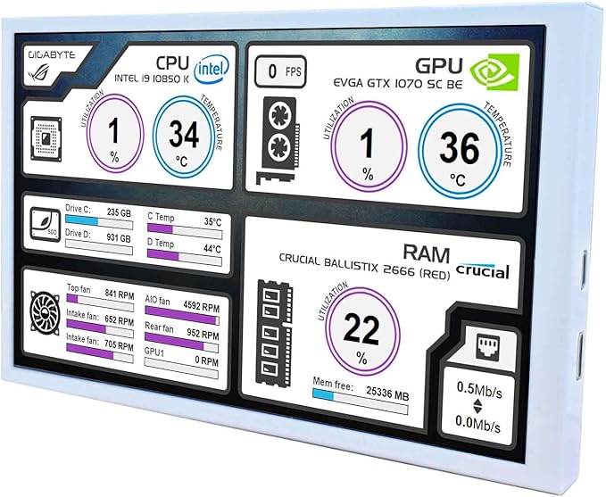 8'' LCD White