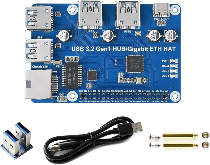 USB 3.2 Gen1 HUB Gigabit ETH HAT