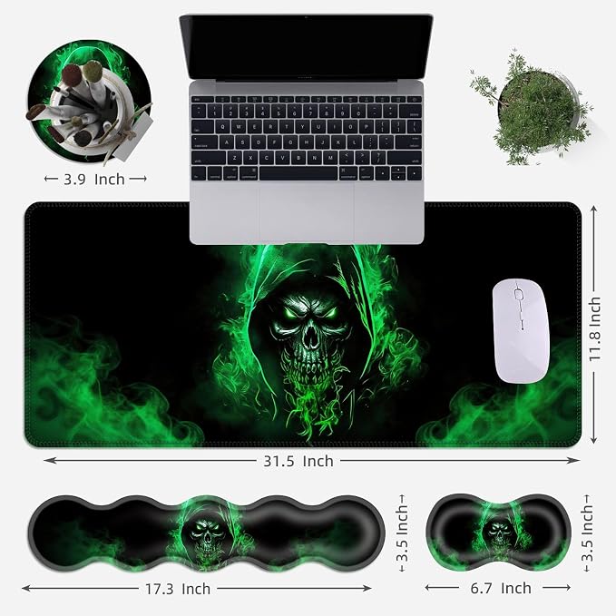 Green Flame Skull