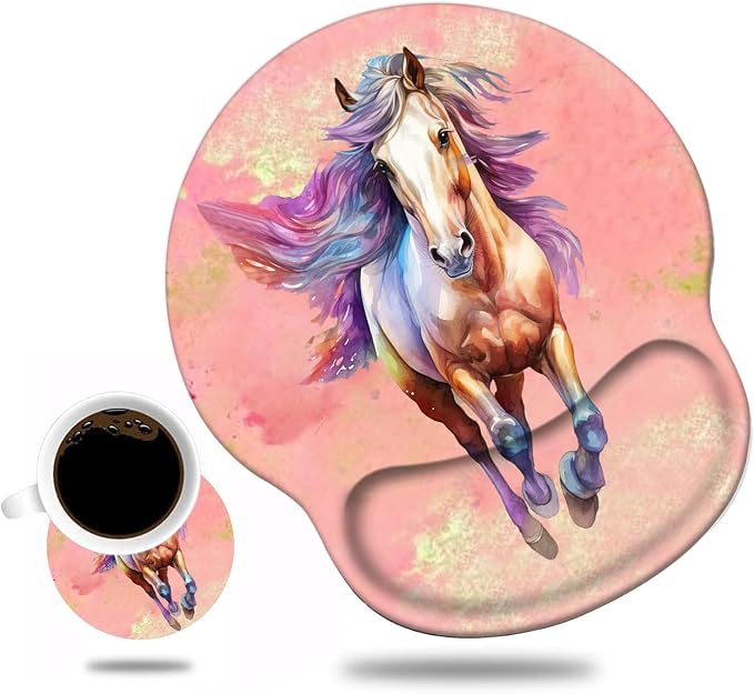 Watercolor Running Horse Painting Art