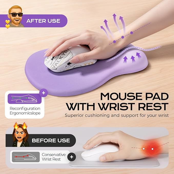 light purple mousepad wrist rest