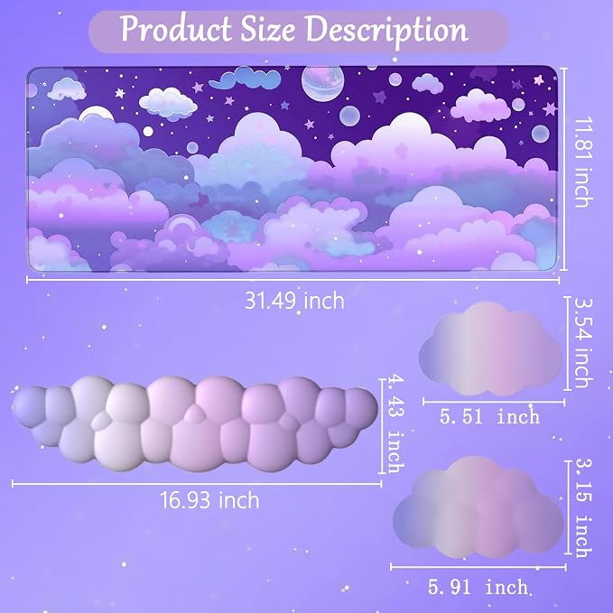4pcs Purple Cloud
