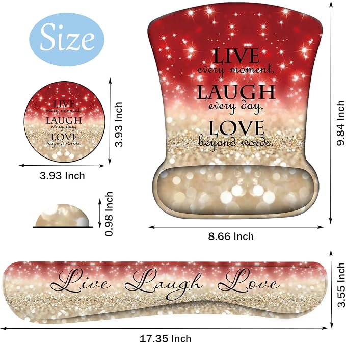 Red Glitter Quote ?Live Laugh Love