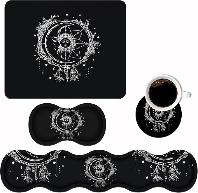 Celestial Theme Sun With Crescent Moon