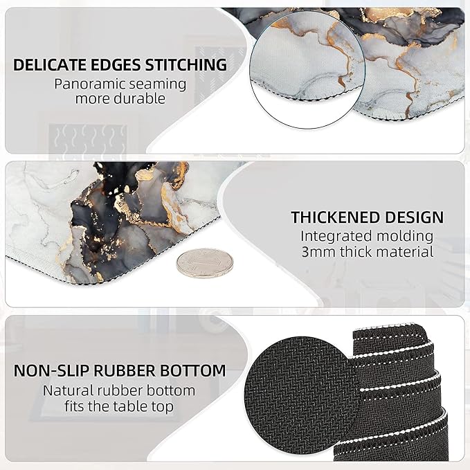 4Pcs-Black & Grey Marble
