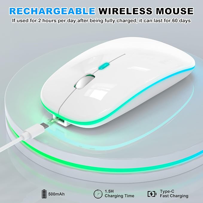 LED Wireless Mouse (White)