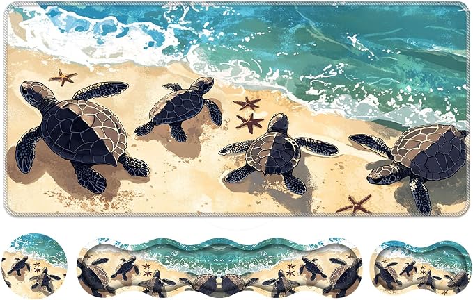 Turtles Crawling on the Beach