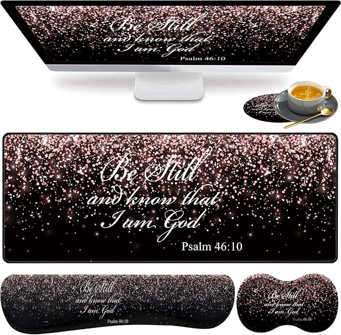 Rose Gold Glitter Black Psalm46:10