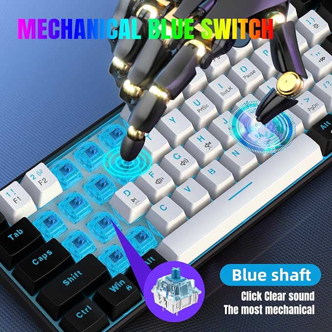 Black White(Ice Blue Light)/Blue Switch