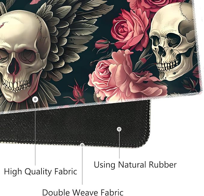 Rose, Winged Skull