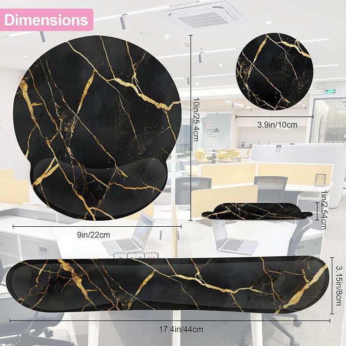 Golden Black Flowing Marble