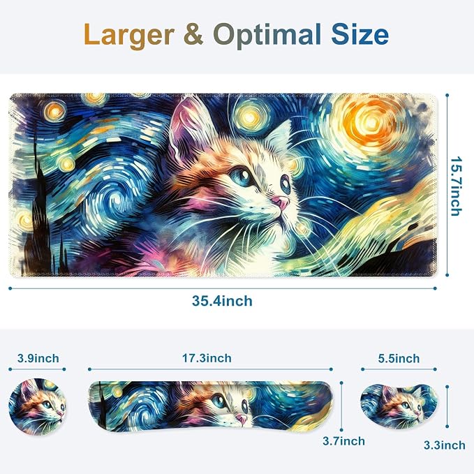 Starry Night Art Cat