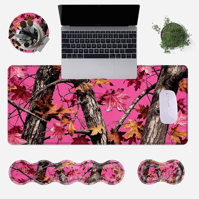 Pink Camo Autumn Leaves