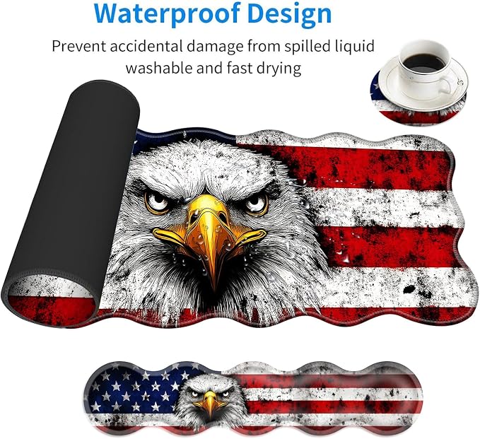 3 Bald Eagle American Flag