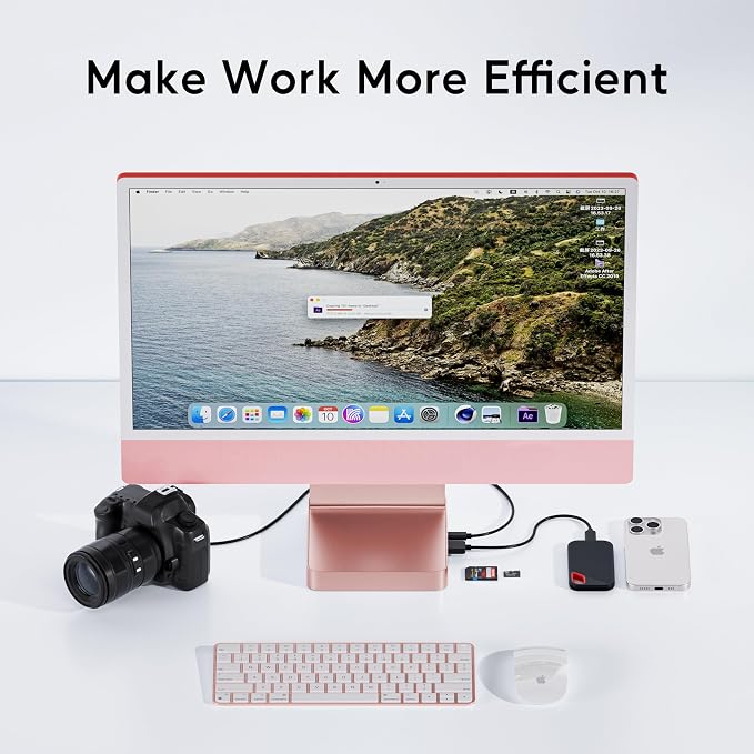 imac usb c hub-pink