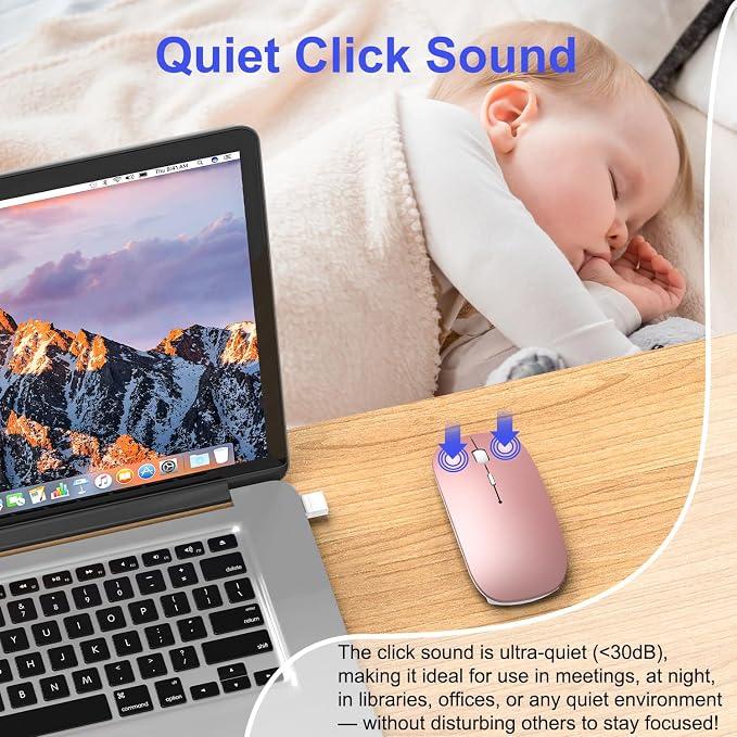 Wireless Bluetooth Mouse (Rose Pink)