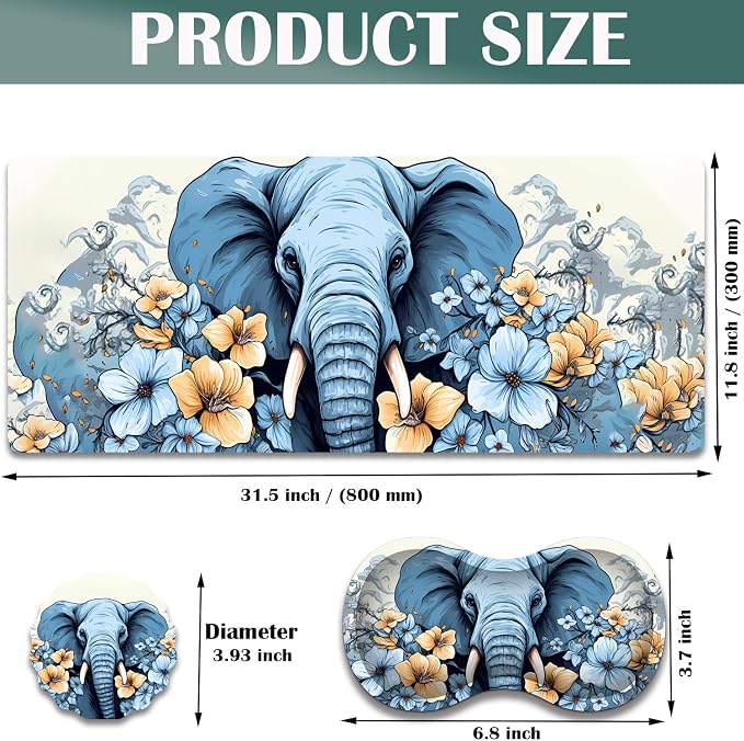 Elephant Blue Flowery