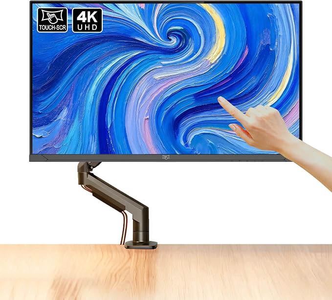 Touch screen with ergonomic bracket arm