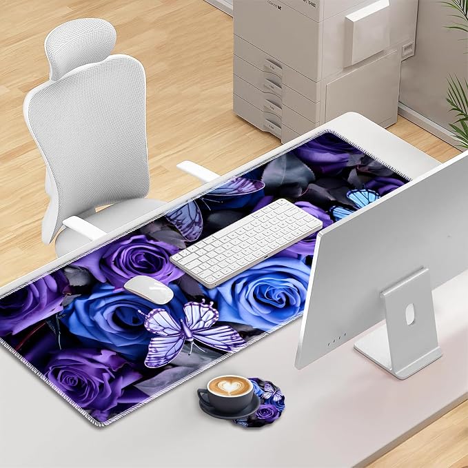Purple Roses and Blue Butterflies