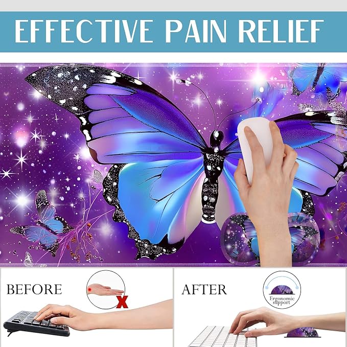 Blue Butterfly Purple Background