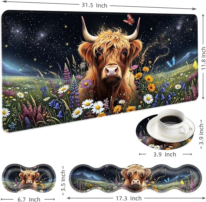 Cute Floral Highland Cow