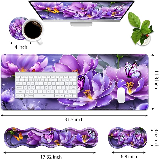 Purple Flowers and Butterfly