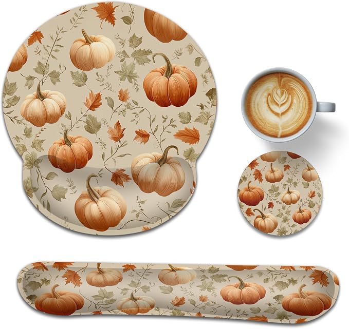 Pumpkin Autumn Maple Leaves