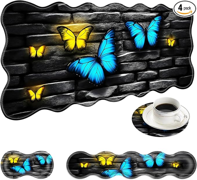 25 Blue and Yellow Butterflies