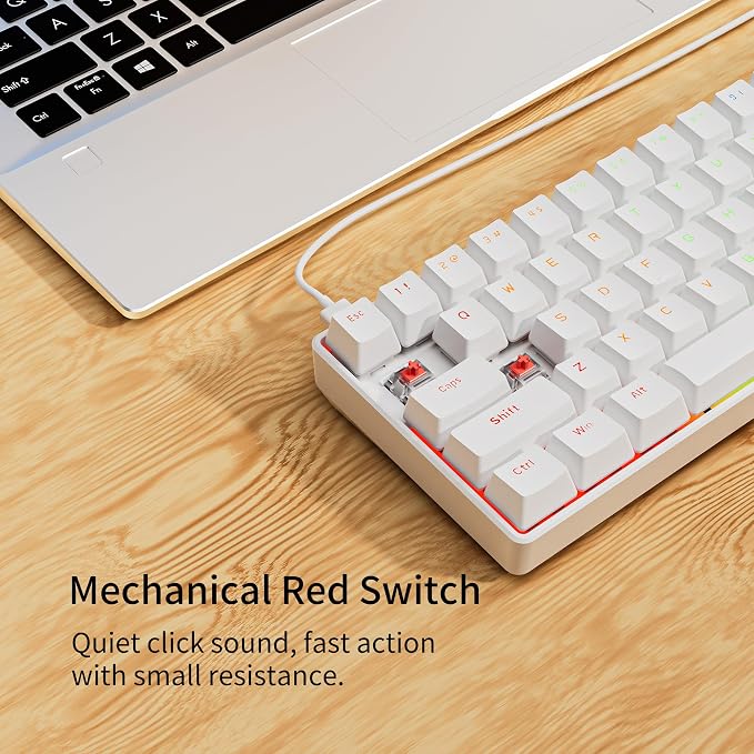 white keycaps-red switch