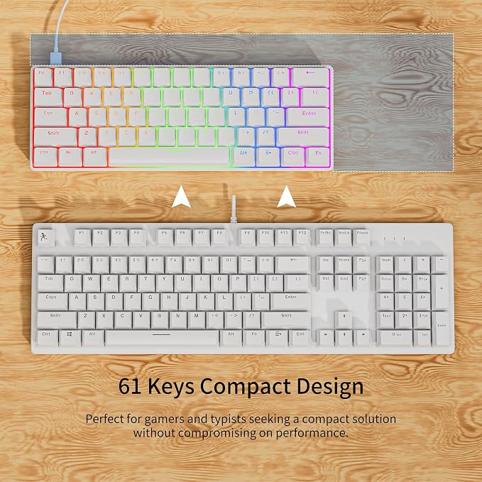 white keycaps-red switch