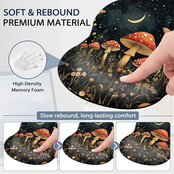 Mushroom Flower Butterfly Moon