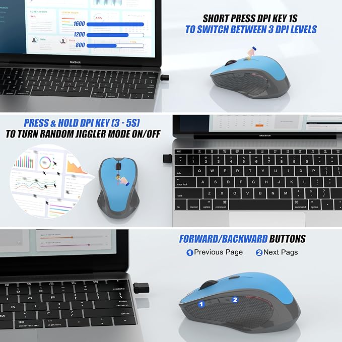 Bluetooth Wireless Mouse (Blue)