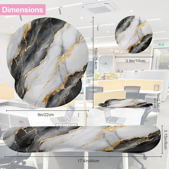 Black Gray Gold Marble