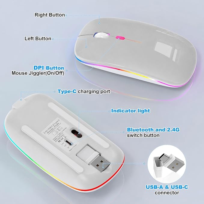 LED Wireless Mouse (Grey)